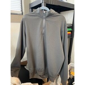 F&G TECH Mens Gray Quarter Zip Pullover Sweatshirt Long Sleeve Size L